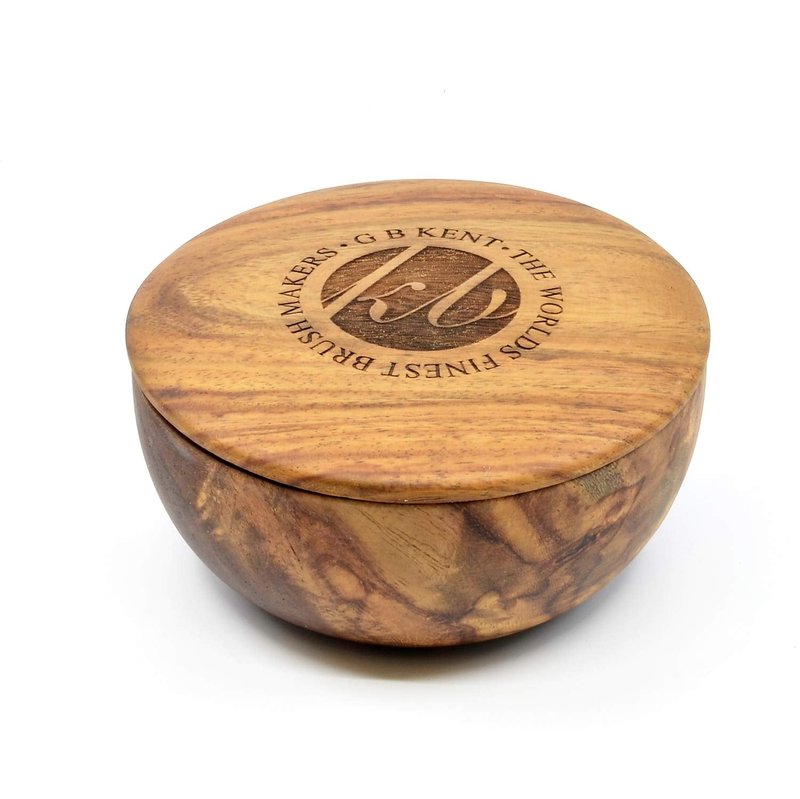 Kent SB6 Men's Shaving Soap Bowl - Dark Oak Wooden Bowl | 4.23 oz Moisturizing Shave Soap Puck for Irritation-Free Shaving