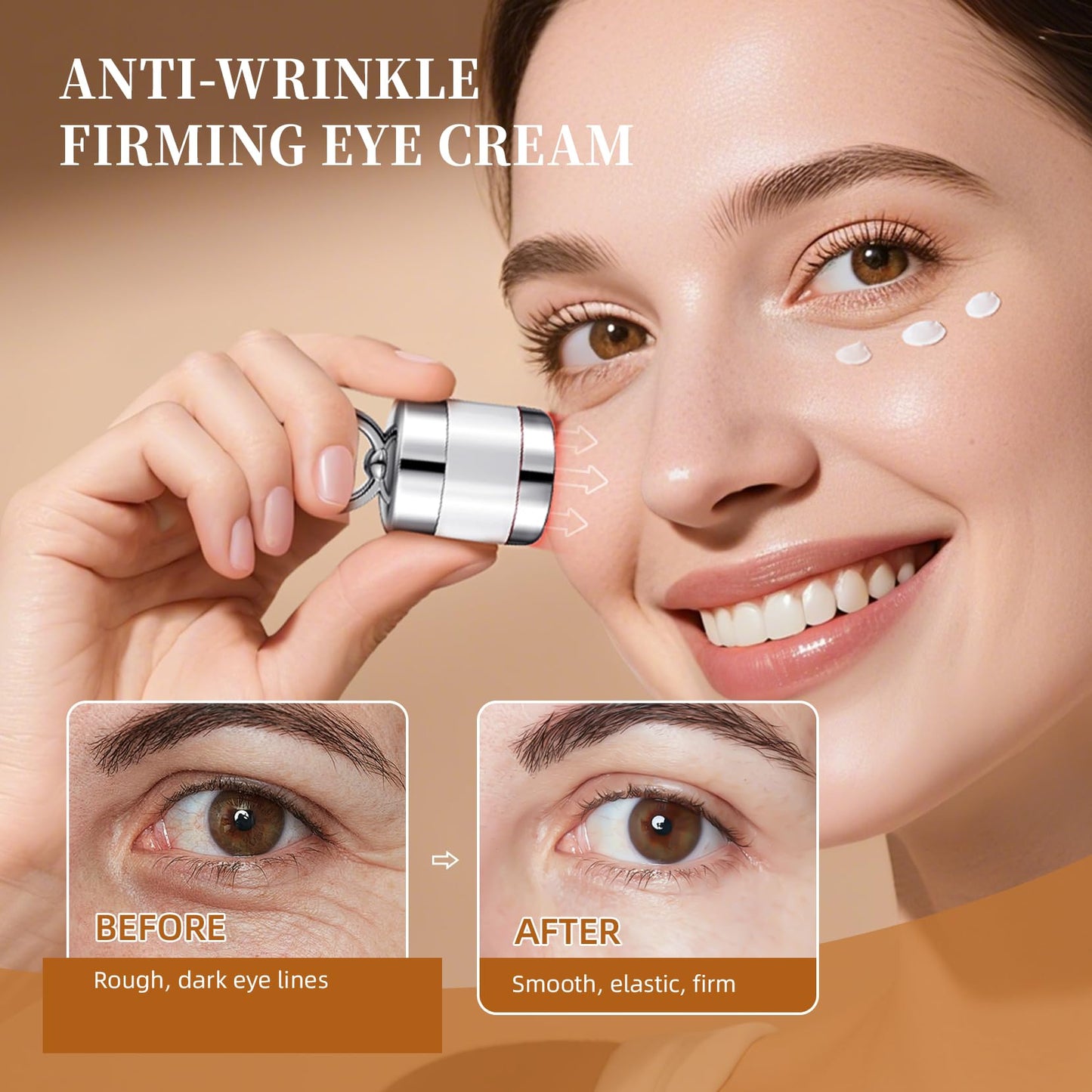 AH-8 Firming Neck Cream & Eye Cream Bundle, Electric Massage Eye Cream for Dark Circle, Neck Cream for Firm and Smooth of Fine Lines, Deep Moisturizing Skincare, Tightening & Revitalizing