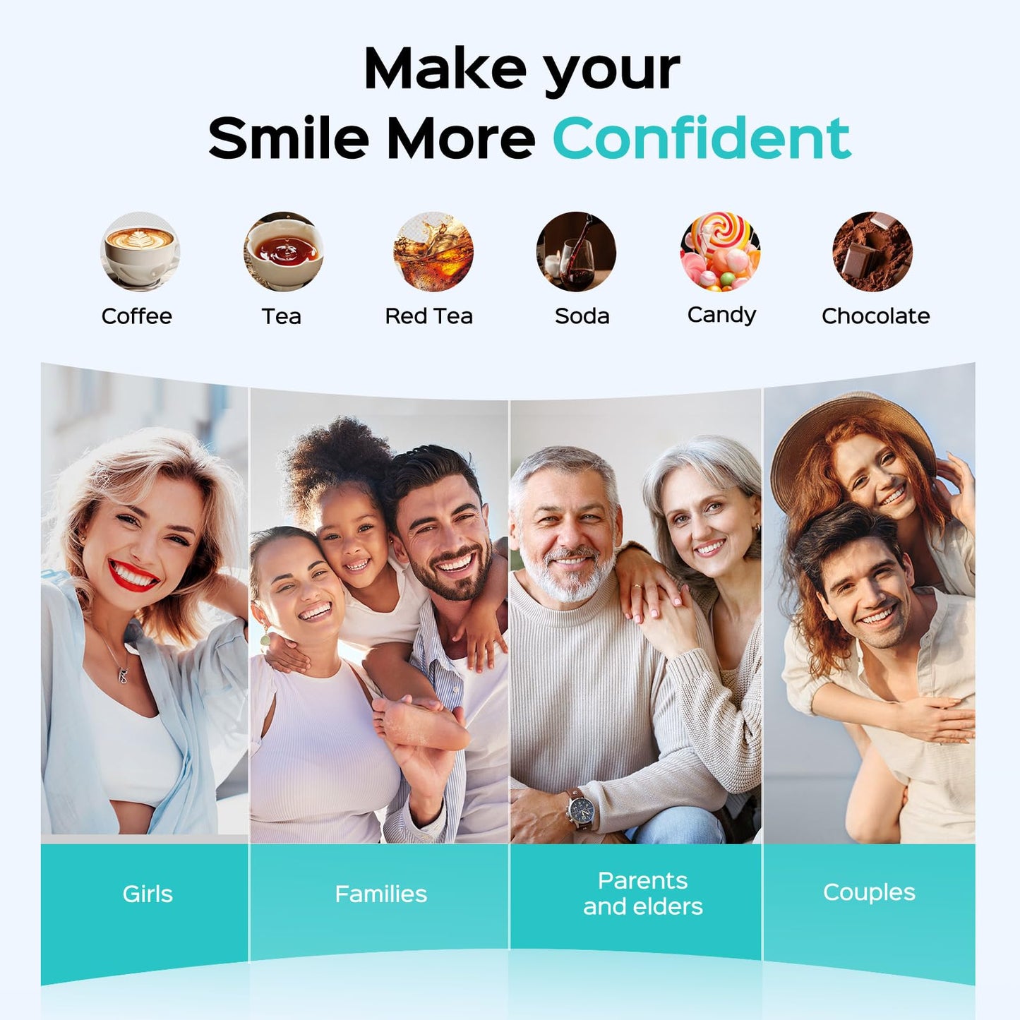 COSLUS Water Flosser Pick with Whitening Mint Flavor Refill Combo for Teeth, Braces, Gums Care - Easy to Use, Portable for Coffee Lovers & Travel, Rechargeable, BPA-Free, Black