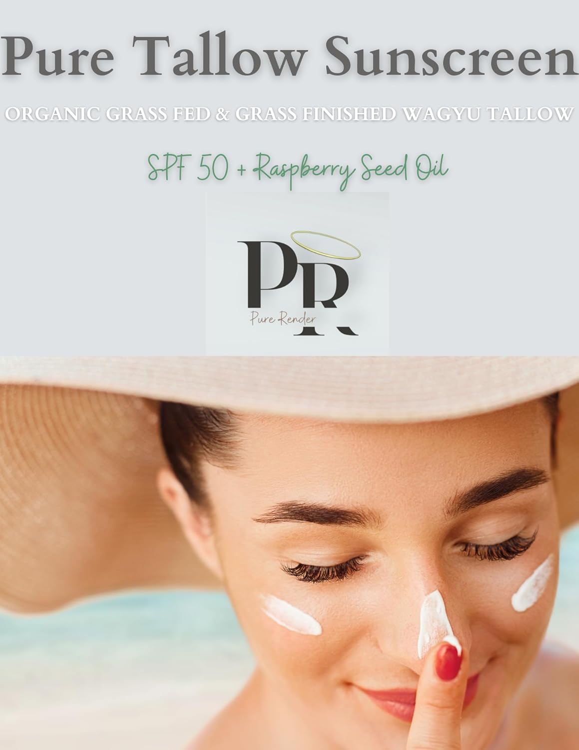 Grass Fed Tallow Sunscreen - Organic SPF 50 Skincare with Wagyu Tallow | Made in USA