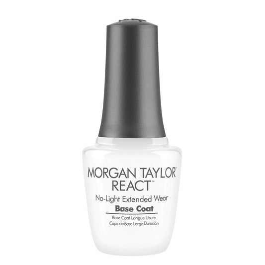 Morgan Taylor REACT Base Coat - Gelish Infused Technology for Up to 10 Days of Wear, No LED Light Needed, Easy Soak-Free Removal, Professional Nail Lacquer Base Coat, Long-Lasting Adhesion, 0.5 oz.
