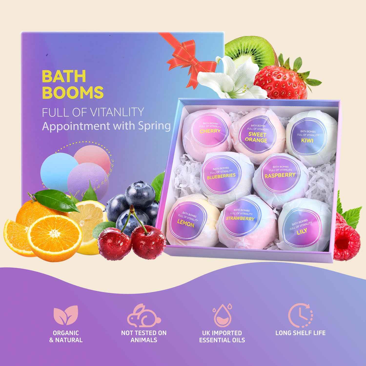 Bath Bombs Gift Set Handmade Natural Bath Bomb for Women Floating Bubble with Pure Essential Oil for Self Care & SPA Relaxation, Birthday Mothers Day Valentines Christmas Gifts, Girlfriend