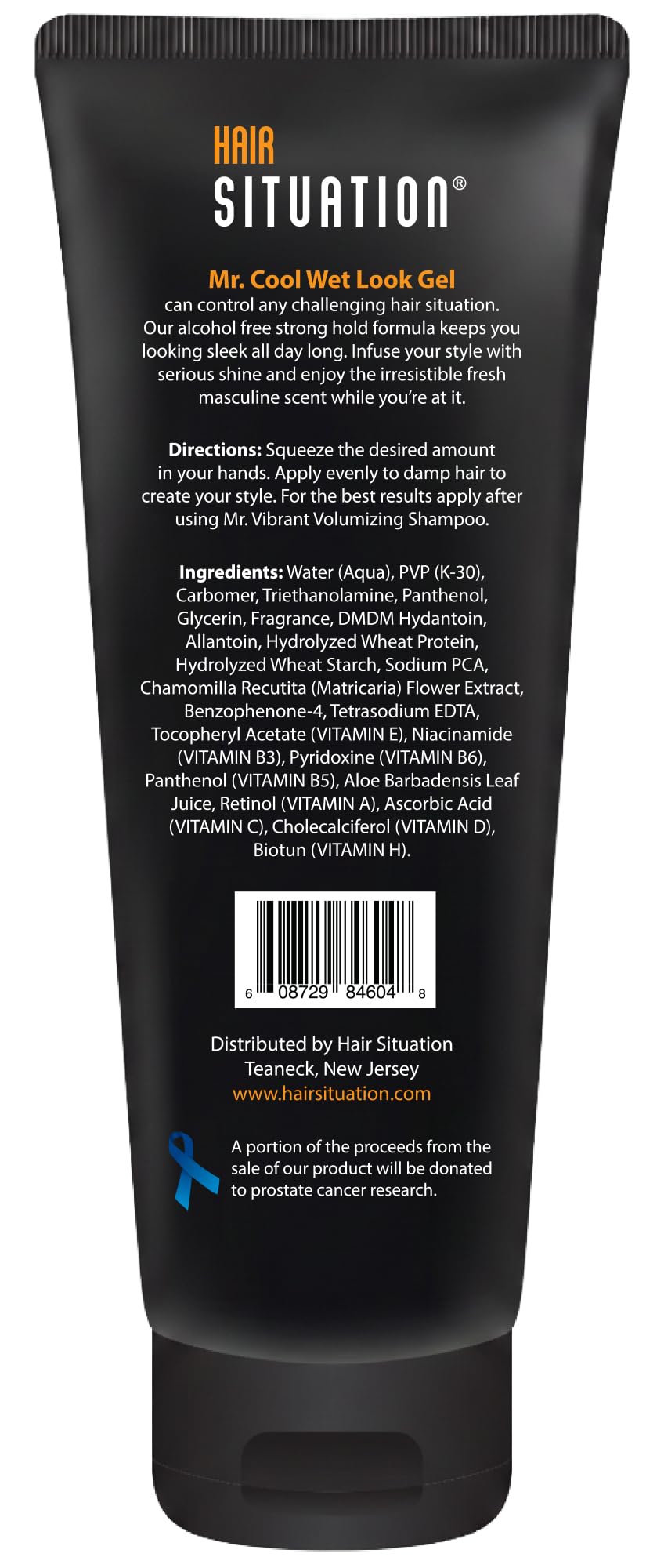Hair Situation Mr. Cool Wet Look Strong Hold Hair Styling Hair Gel, High Shine, Anti-Humidity Shield, Anti-Frizz Fly Away, Alcohol-Free, No Flake Formula Made with Vitamins to Strengthen Hair, 8 Fl Oz
