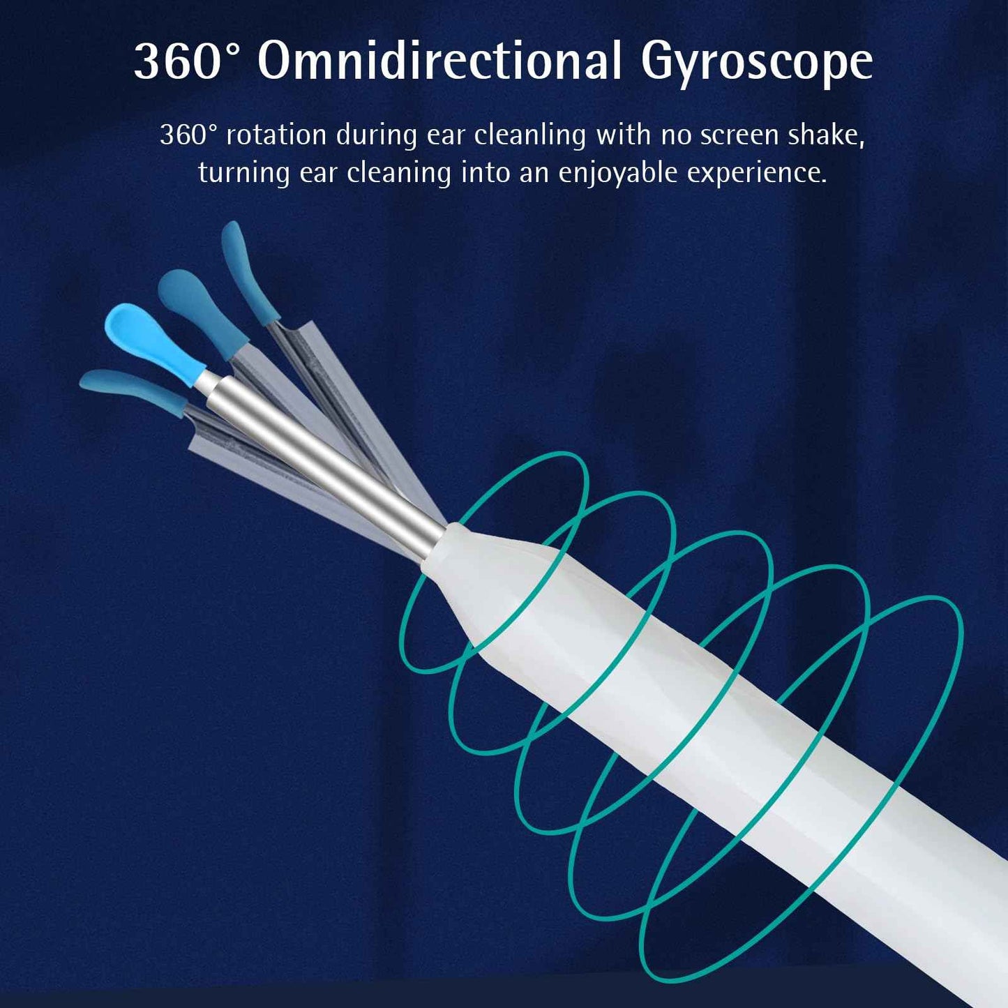 Ear Wax Removal, Ear Wax Removal Tool Camera with 1440P, Ear Cleaner with Camera and 7 Pcs Ear Set, Earwax Removal Kit with 6 Led Lights for iPhone, IPad, Android Phones (White)