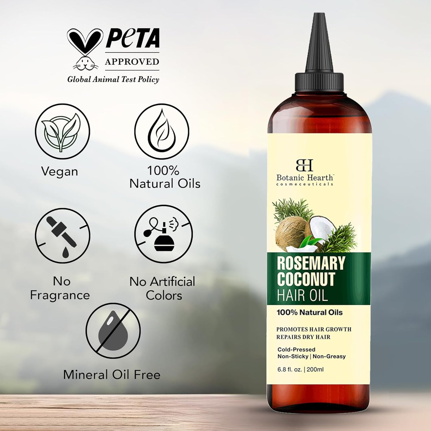 Rosemary Biotin Oil for Hair Growth - 100% Pure Hair Treatment Oil | Infused with Coconut Oil | 6.7 Fl Oz | Repairs Dry, Damaged Hair