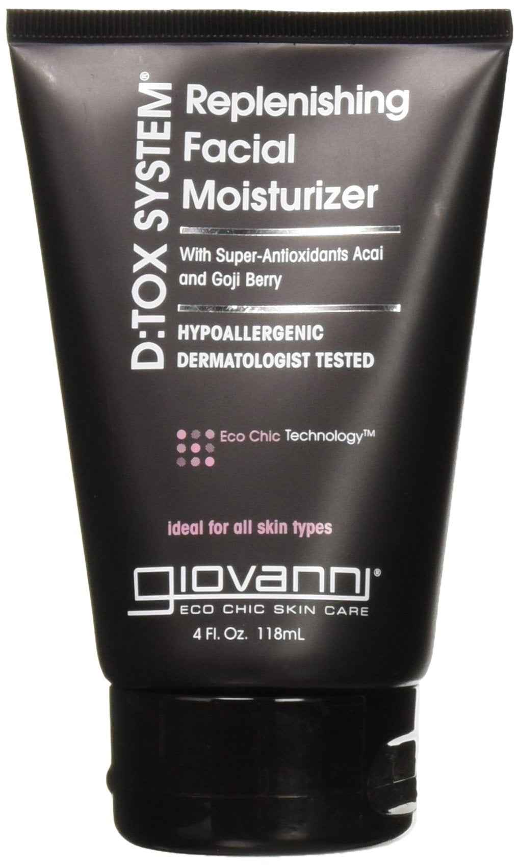 GIOVANNI D:tox System Replenishing Facial Moisturize - Face Moisturizer, Contains Super Antioxidants Acai & Goji Berry, Helps to Prevent Dryness, Hydrating for Healthier, Dermatologist Tested - 4 oz