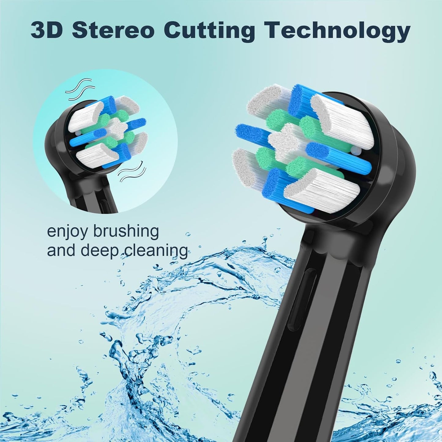 iO Replacement Toothbrush Heads for Oral-B iO Series 3-10 | 8-Pack, Black