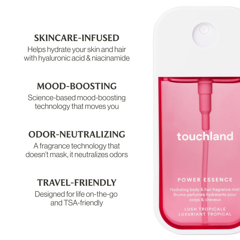 Touchland Juicy Escape – Hydrating Lush Tropicale Body & Hair Fragrance Mist and Wild Watermelon Hand Sanitizer Spray – Travel Size, Gift Idea, Gift Set