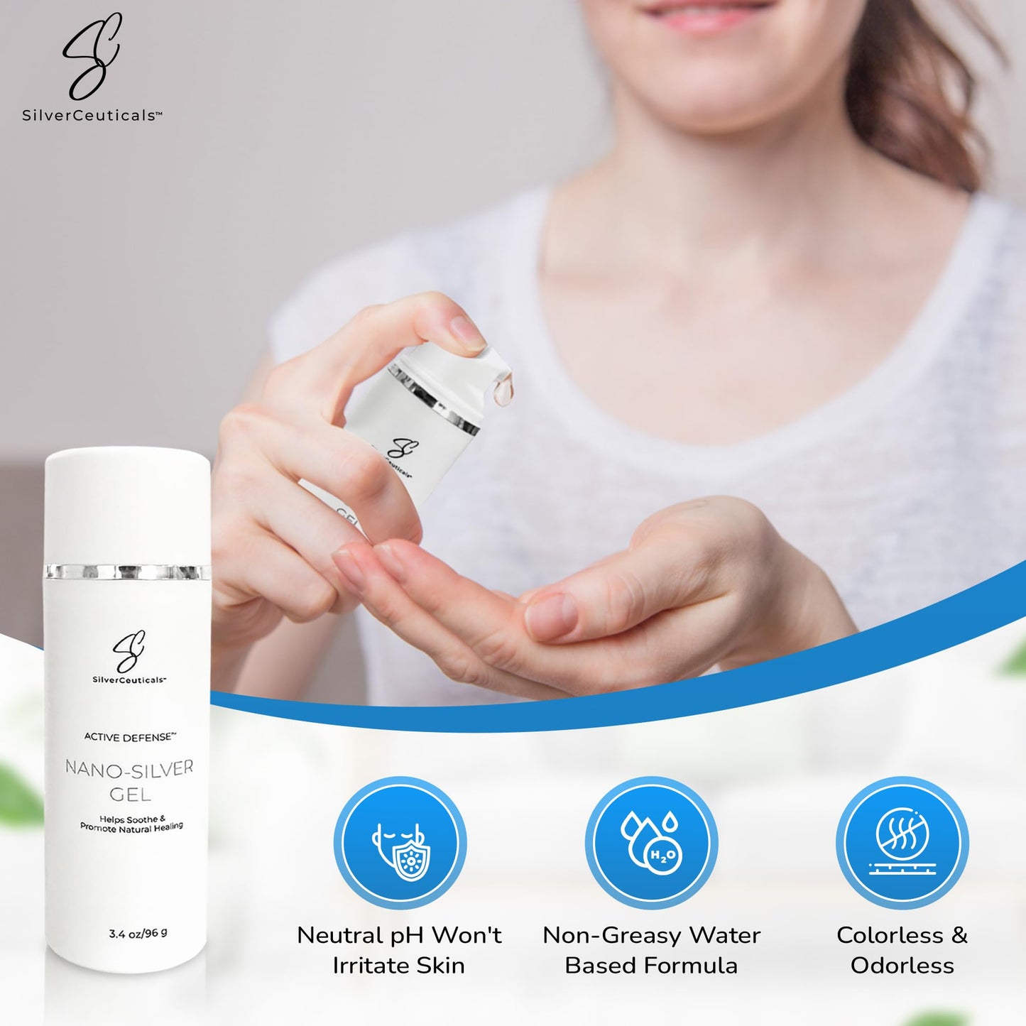 Cosmetic Gel w/ Nano Colloidal Silver - Firms & Tightens Skin - 3.4oz