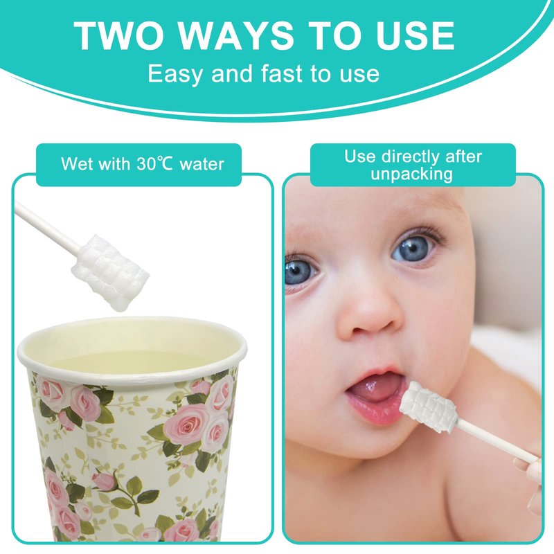 JJOVCE Baby Tongue Cleaner,Disposable Baby Mouth Cleaner, Soft Gauze Toohthbrush Newborn Oral Cleaning Stick Dental Care for 0-36 Month(200)