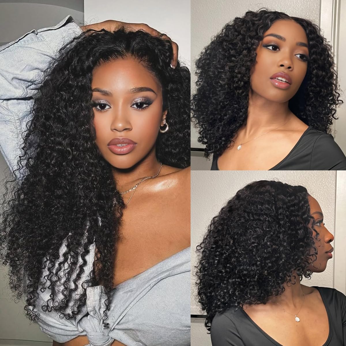 ShowJarlly Tape in Hair Extensions Human Hair 20 Pcs Curl Extensions for Women Real Hair Black Tape in Extensions Jerry Curly Tape Ins Human Hair Natural Black 18 Inch (40g)