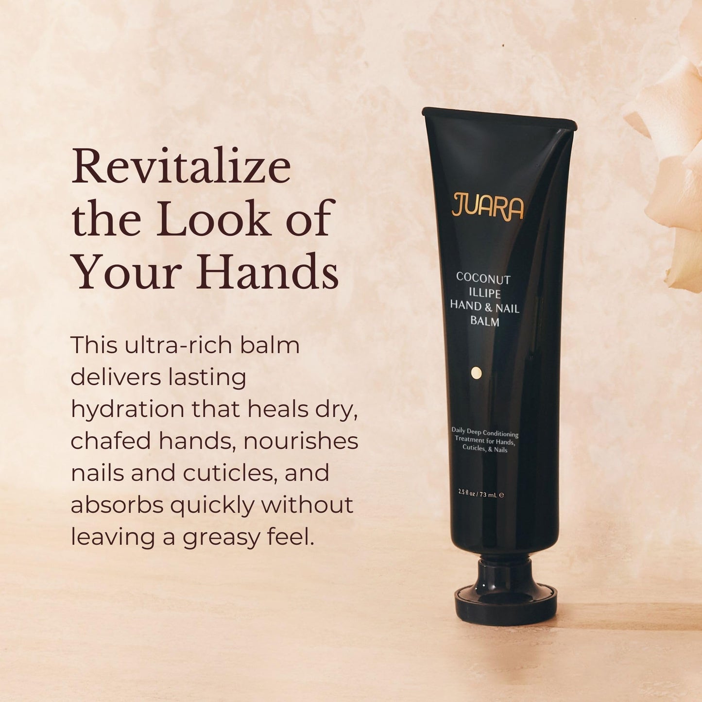 Juara Hand & Nail Balm - Anti Aging Hand Cream for Dry Cracked Hands - Cuticle Treatment with Coconut Oil & Shea Butter - Moisturizing Hand Cream for Women - Natural Ultra-Rich Hand Balm