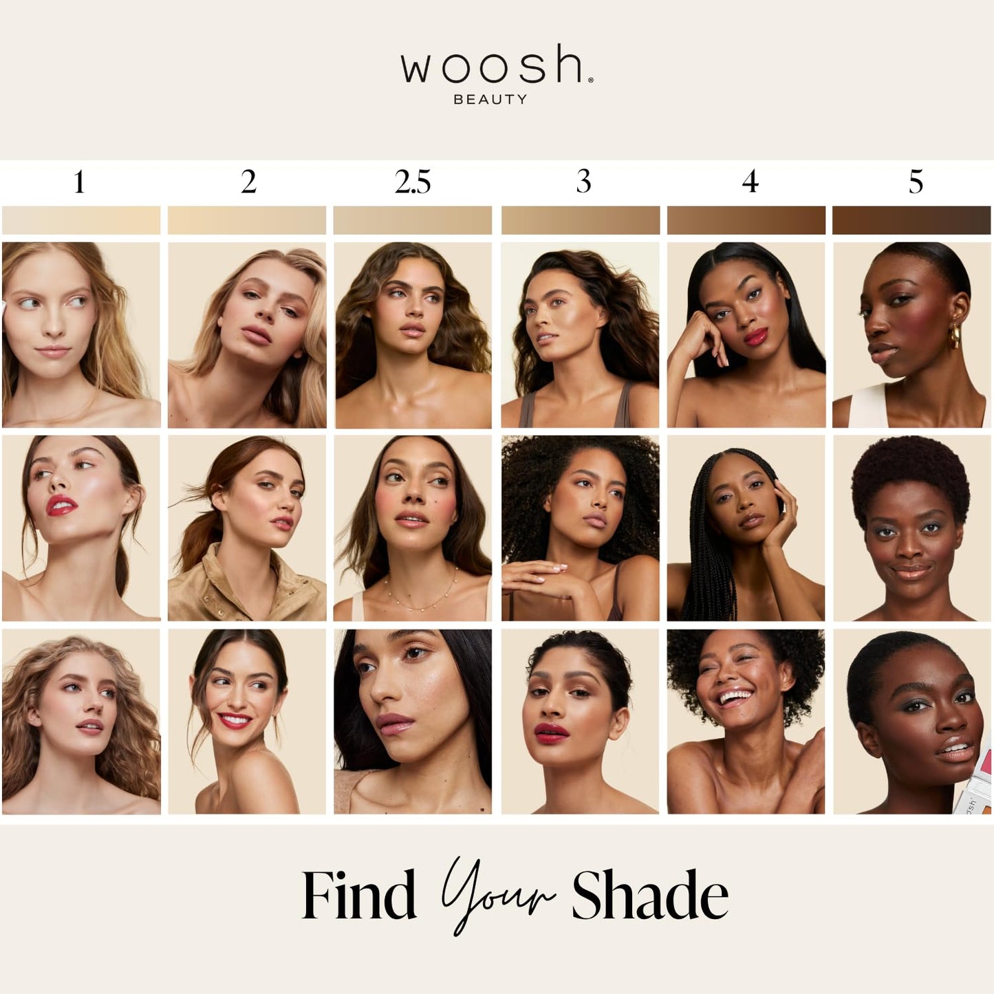 Woosh Beauty Fold Out Complexion | Travel Makeup Palette, Cream & Powder, 6 Shades