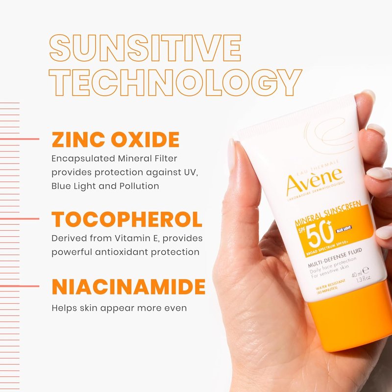 Avène Mineral Sunscreen - Multi-Defense Fluid SPF 50 for Ultimate Protection