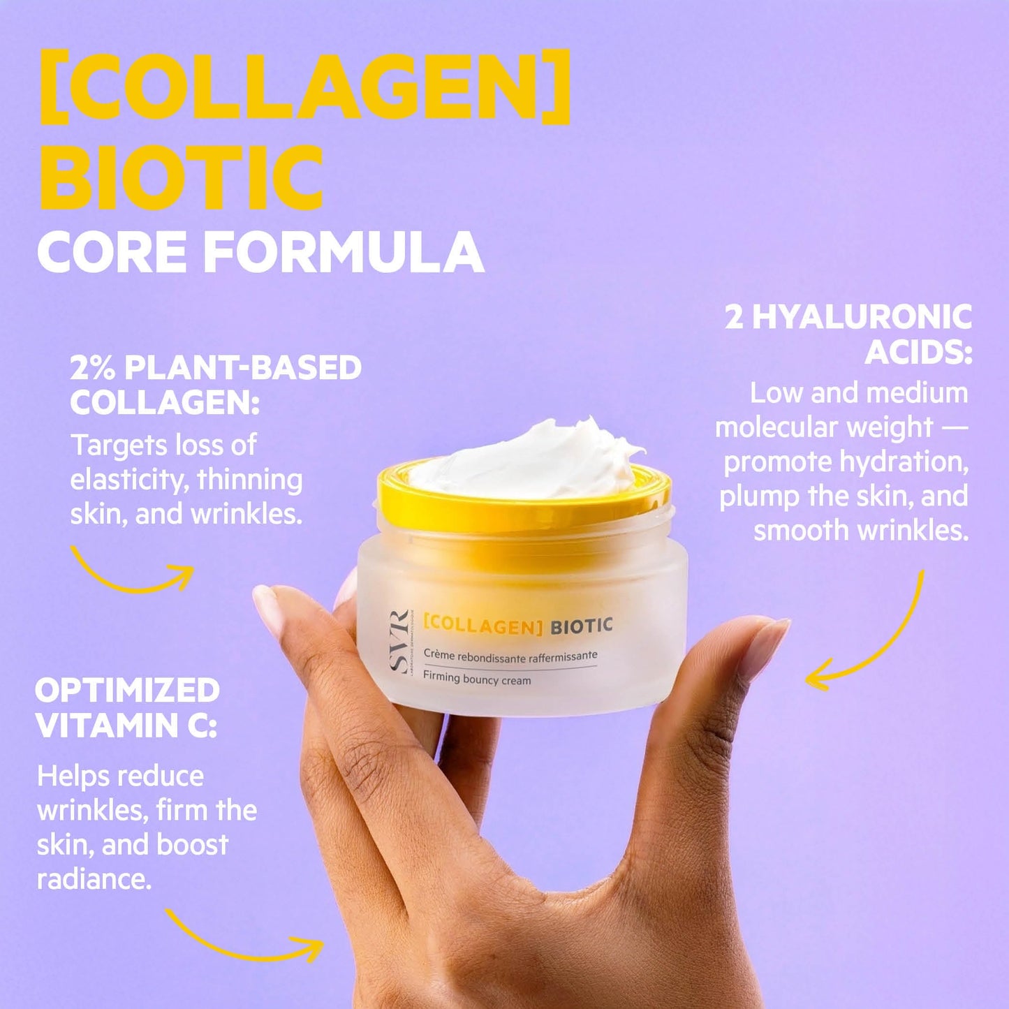 SVR - [COLLAGEN Biotic - Firming Cream - Vegan Collagen, Vitamin C and a Postbioitc - Suitable for sensitive skin - Non-greasy finish, 96% Naturally-Derived Ingredients - 1.7 fl.oz