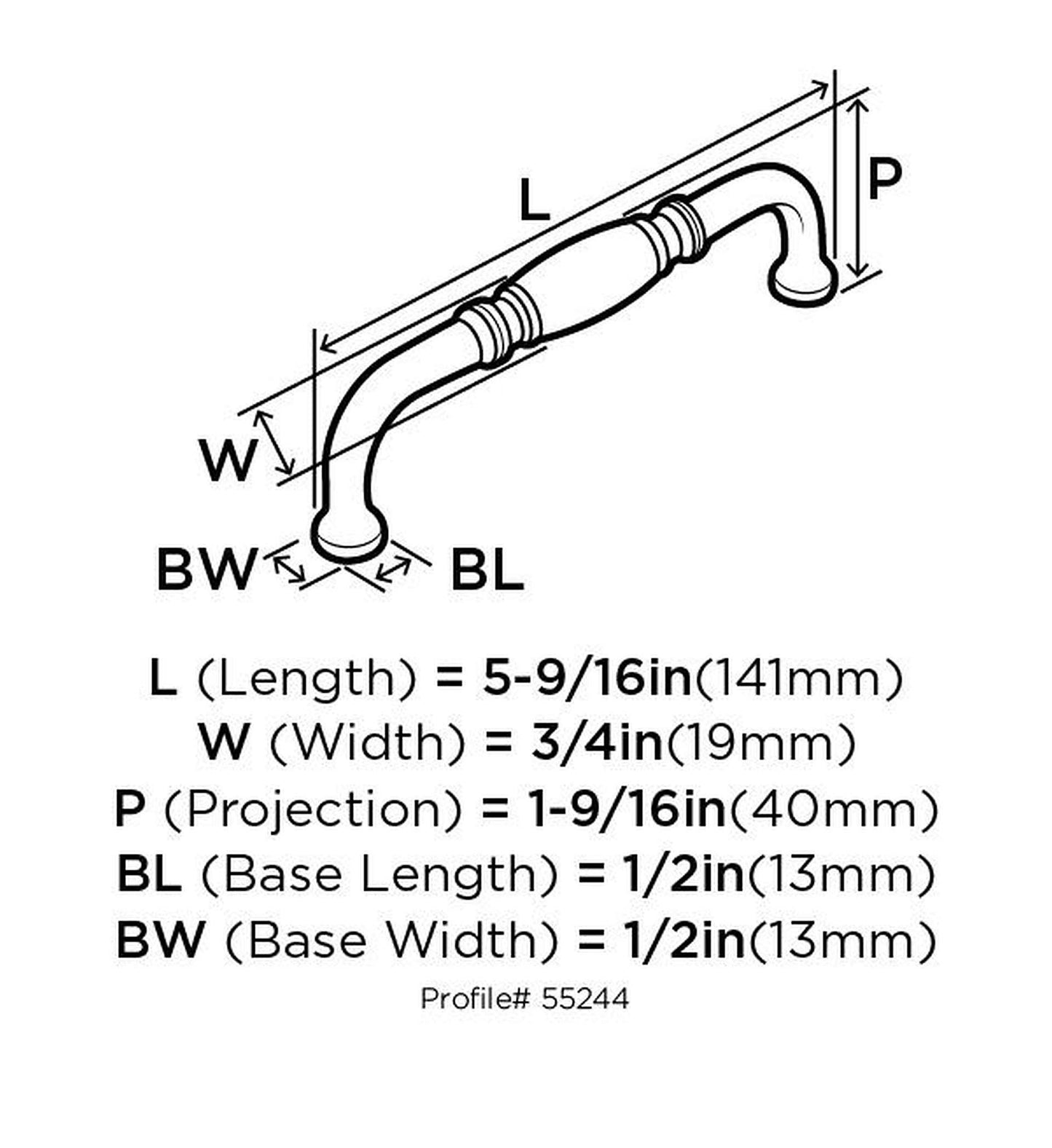 Amerock | Cabinet Pull | Oil Rubbed Bronze | 5-1/16 inch (128 mm) Center to Center | Granby | 1 Pack | Drawer Pull | Drawer Handle | Cabinet Hardware