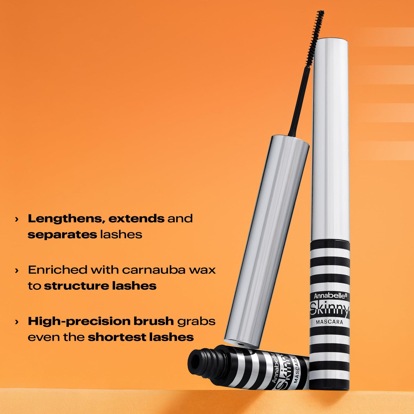 Annabelle Skinny Mascara, Black, Award-Winning Mascara, New Eco-Friendly Packaging, Ultimate Length & Definition, Microscopic & Ultra-Precise Brush, Hypoallergenic, 0.13 fl oz