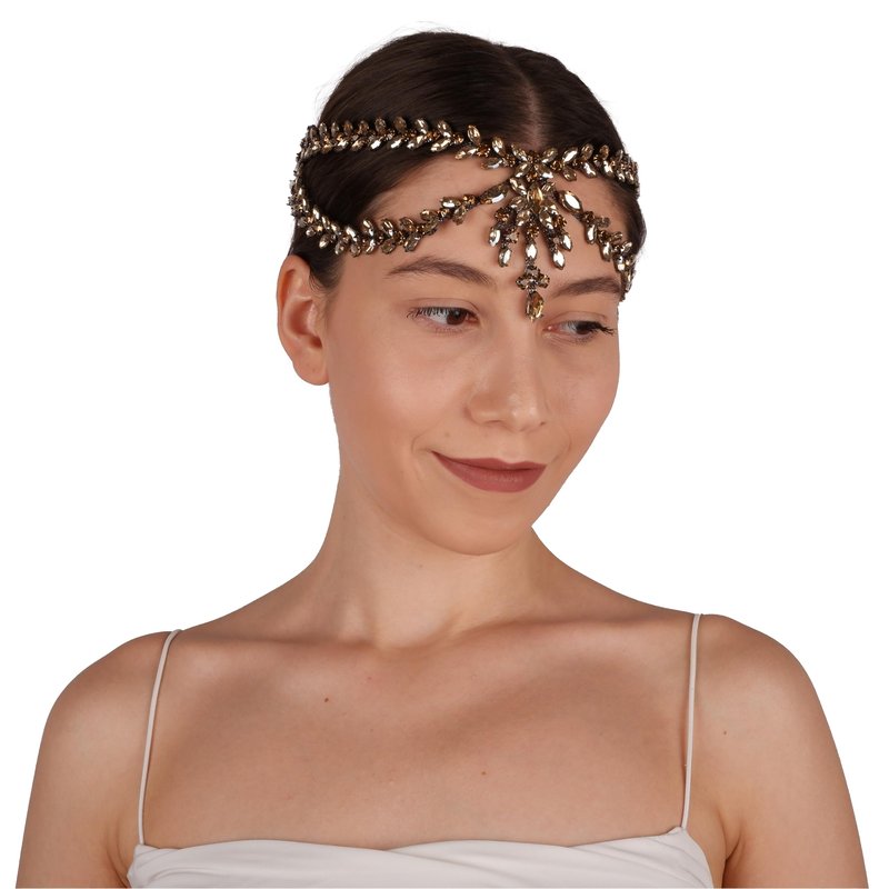 LIMELIA Bride Pediment for Henna Wedding | Glitter Bridal Hair Accessories, Crowns for Birthday Pageant Costume Party | Sultan Design - Black Honey
