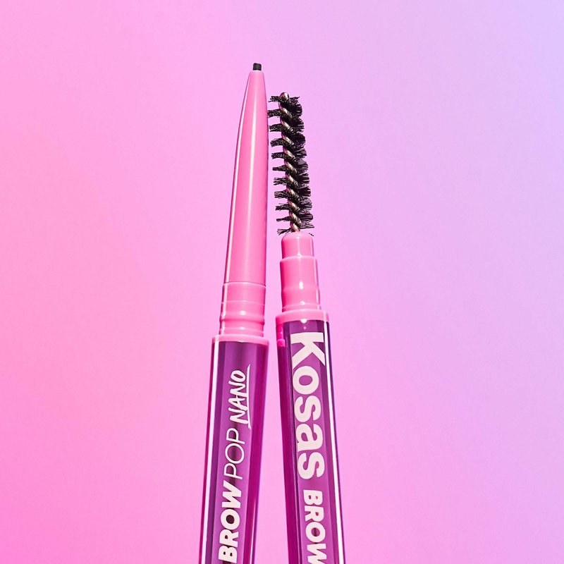 Kosas Brow Pop Nano Eyebrow Pencil – Ultra-Fine 1mm Micro Brow Pencil with Spoolie, Medium Brown