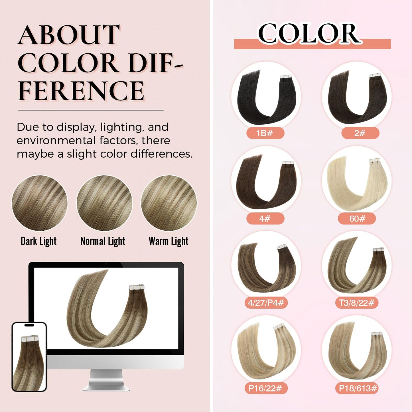 MEI YUAN LIN Tape in Hair Extensions Human Hair 12Inch Brown Balayage Light Brown Highlight Blonde Hair Extensions Real Human Hair 20Pcs 30G PU weft