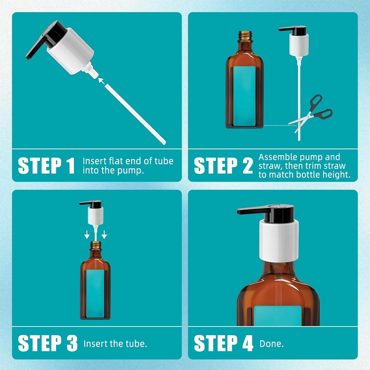 MOROCCANOIL Compatible Dispenser Pump Replacement - 2PCS Plastic Pumps with Lock Clip for Hair Oil Bottles | 1.7/3.4 Fl Oz