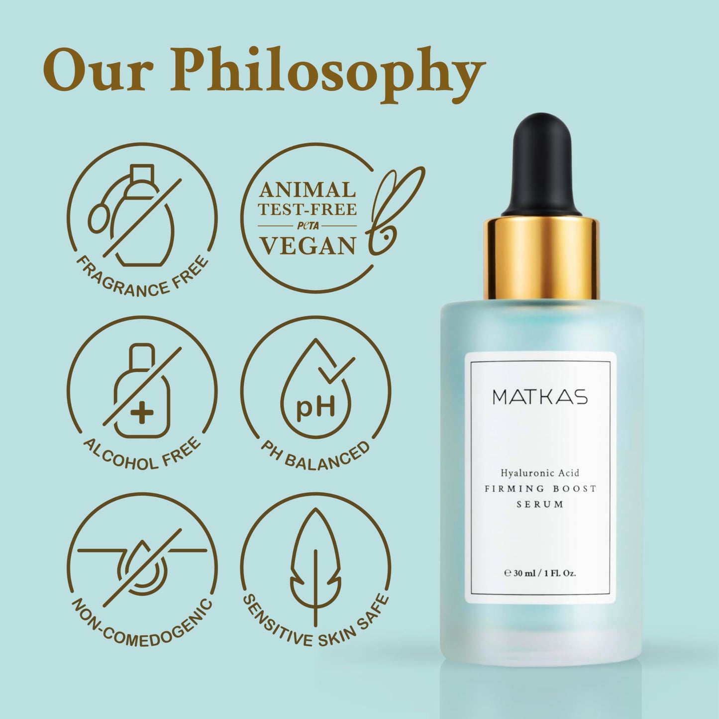 MATKAS Korean Firming Boost Hyaluronic Acid Serum for Hydration 1 Fl. Oz.