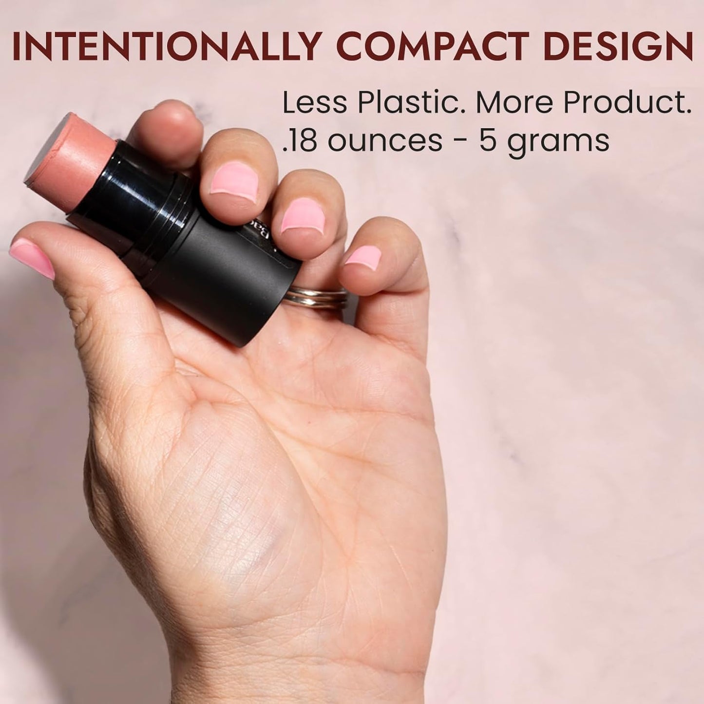 Organic Blush Tube - Cabernet | 100% Natural Vegan Cream Blush Stick for Lips, Cheeks & Eyes - Buildable Shimmer, Gluten-Free