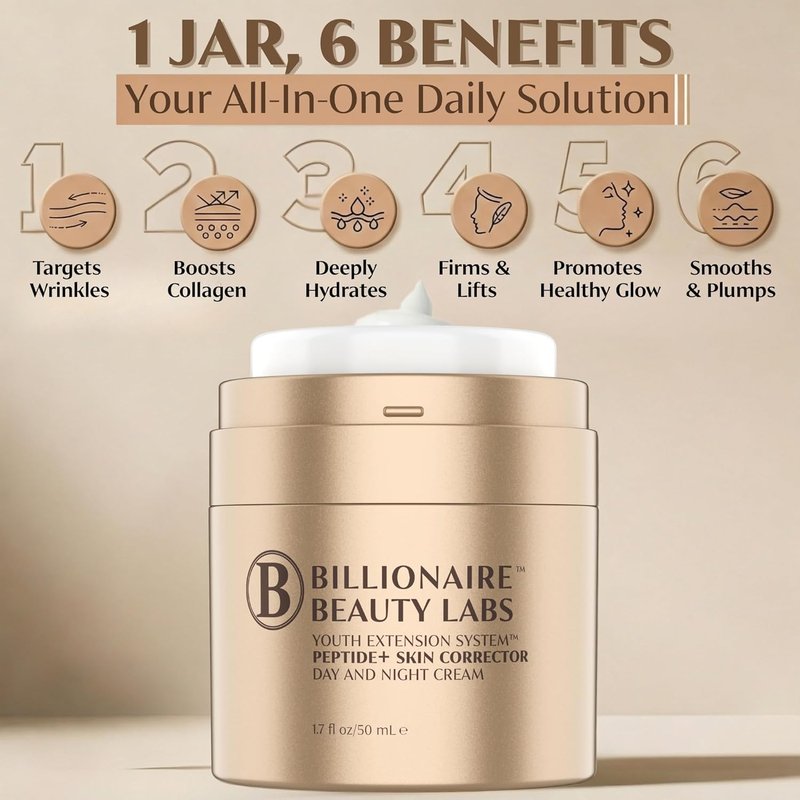 Peptide & Collagen Cream - Firming Anti-Aging Moisturizer for Face & Neck | 1.7 fl oz (50ml)