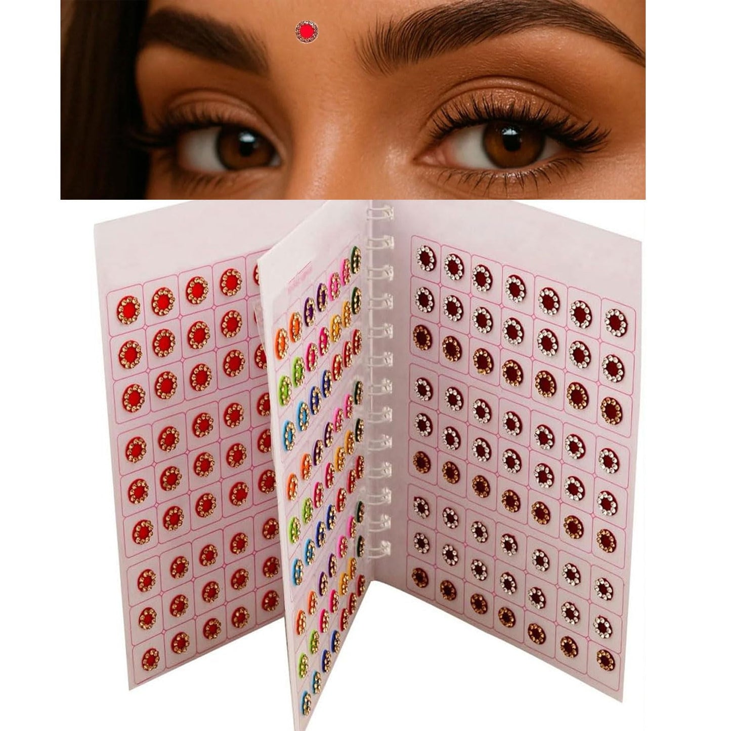 VAMA Multicolour Stone Bindi Kumkum Forehead Sticker Bindiya Bindi Booklet for Ladies (Medium Size 252 Stone Bindis Booklet)