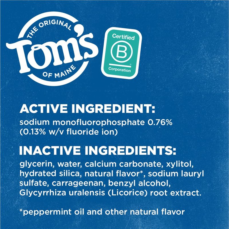 Natural Fluoride Toothpaste - Cool Peppermint Flavor | 4.7 oz. 2-Pack