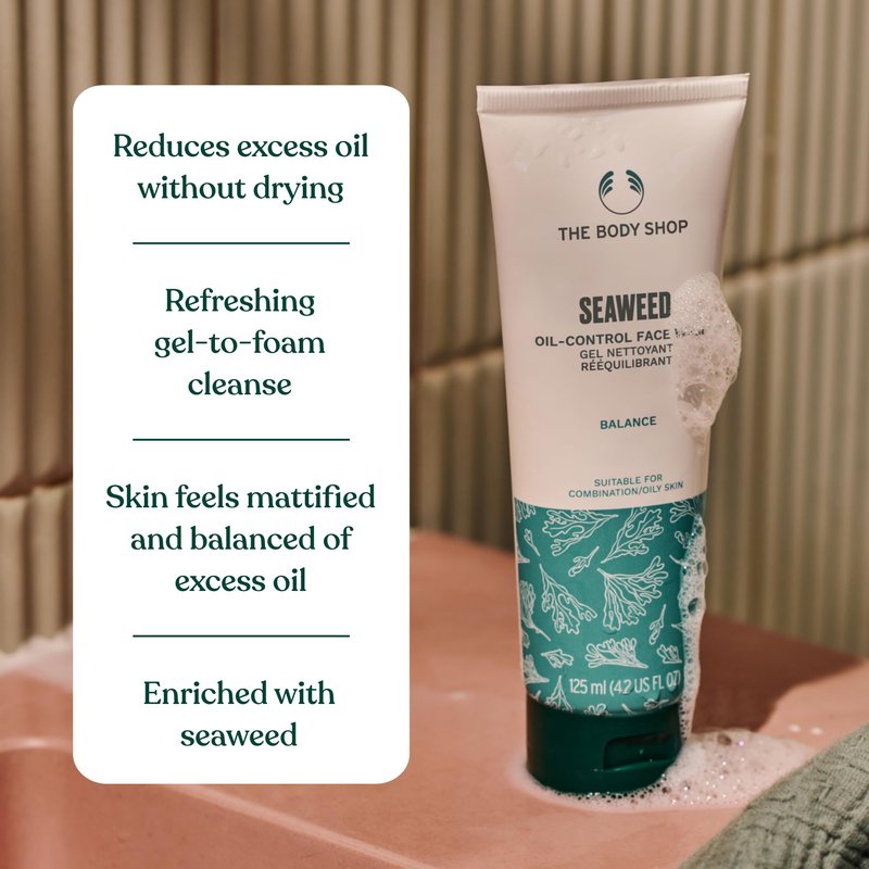 The Body Shop Seaweed Gel Cleanser, For Oily and Combination Skin, Vegan, 125ml