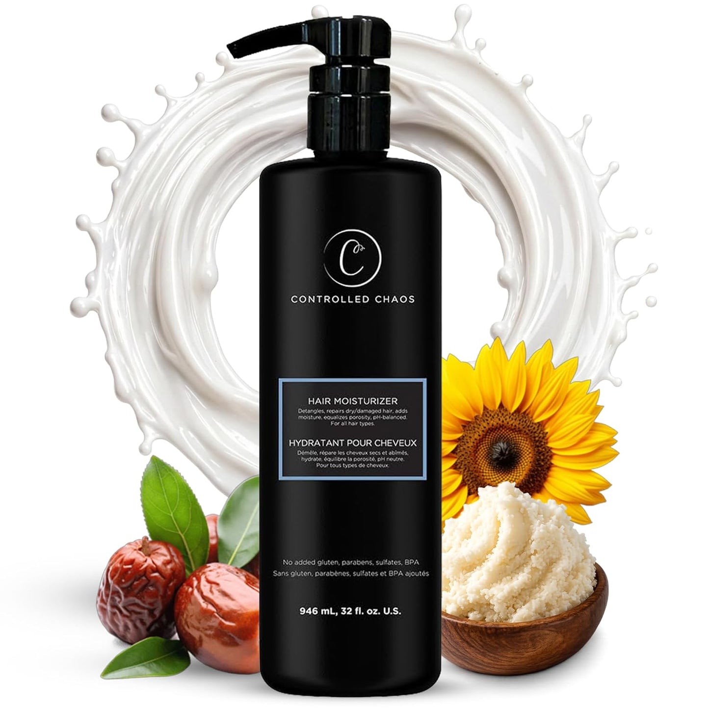 Curly Hair Moisturizer - Paraben & Sulfate Free Leave-In Conditioner for Extra Dry, Coarse Hair | 32 oz