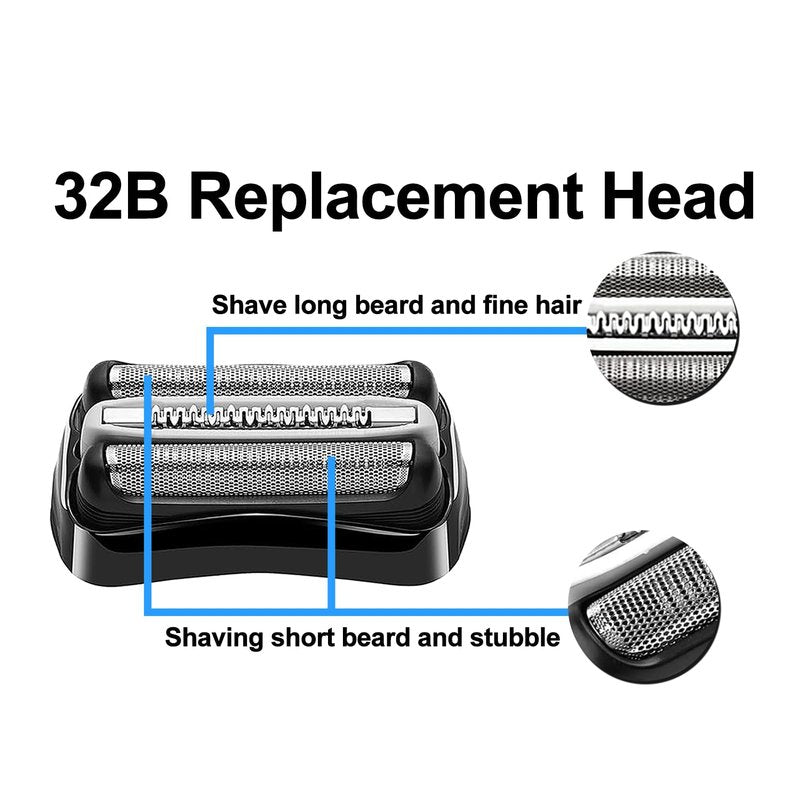 Electric Shaver Replacement Head for Braun Series 3 | Compatible with S3 3040s, 3080s, 370cc, 3070cc & More