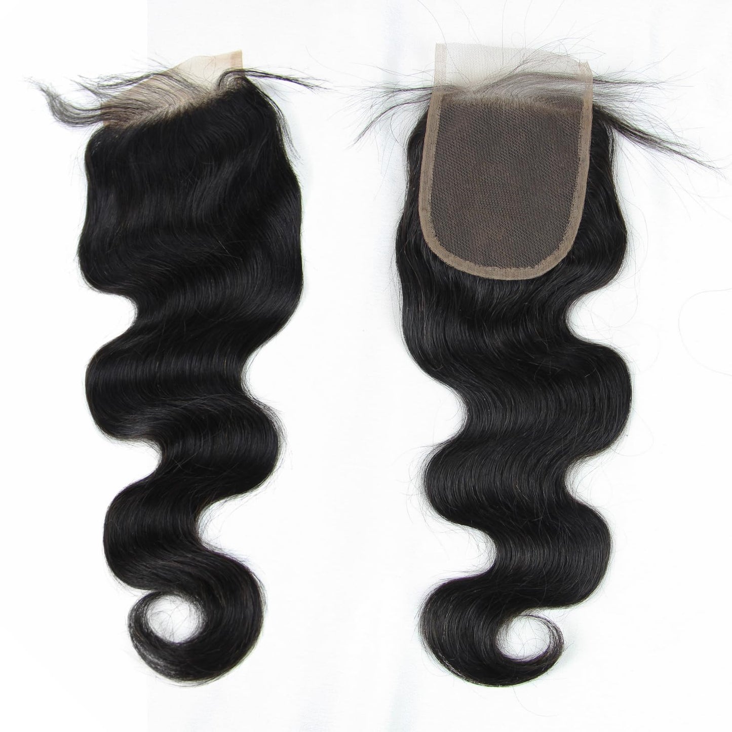 4x4 Lace Closure Body Wave - Transparent HD Free Part Invisible Lace Closure 100% Brazilian Virgin Human Hair Pre Plucked with Baby Hair Natural Black 12A Grade (18 Inch)