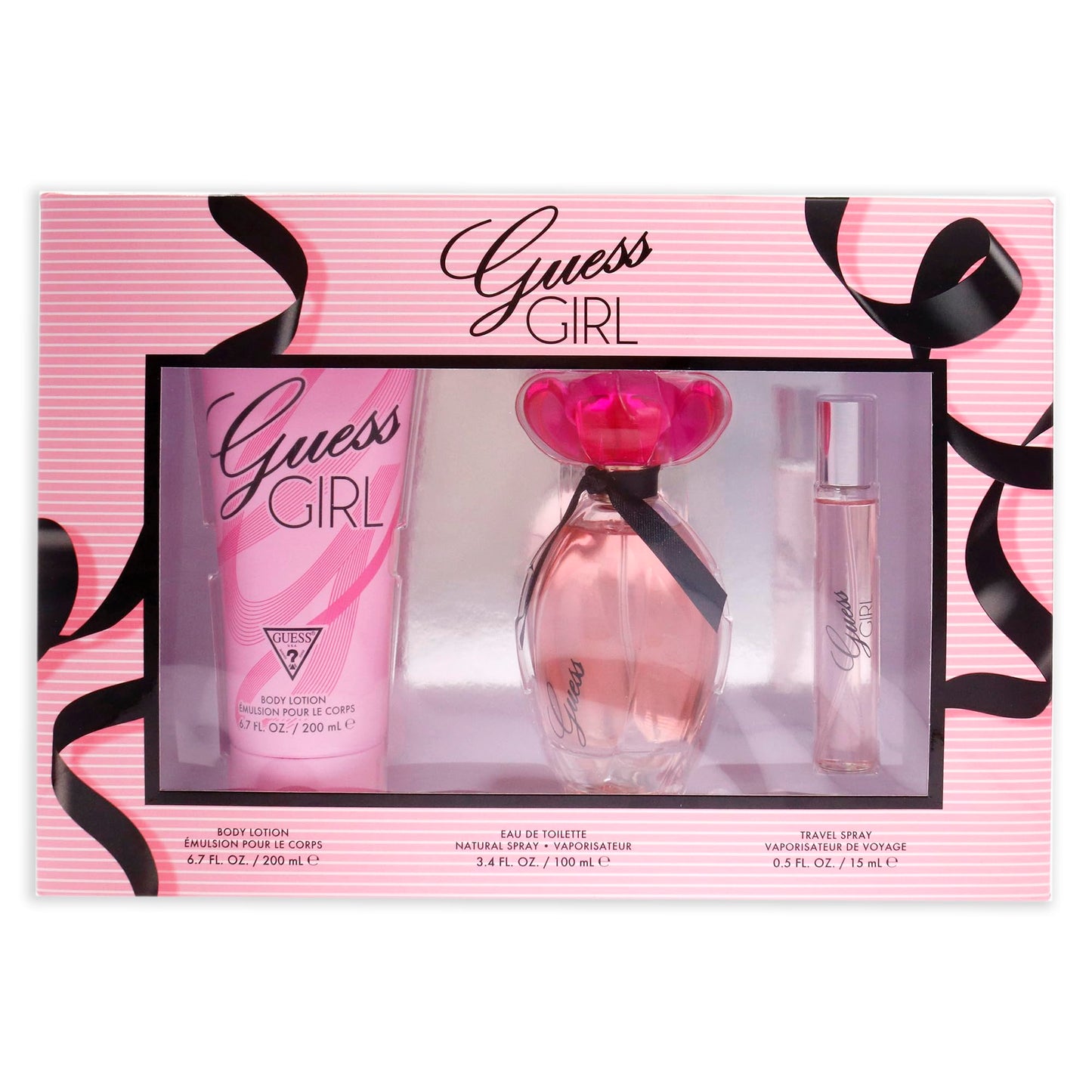 Guess Girl by Guess for Women - 3 Pc Gift Set 3.4oz EDT Spray, 0.5oz EDT Spray, 6.7oz Body Lotion