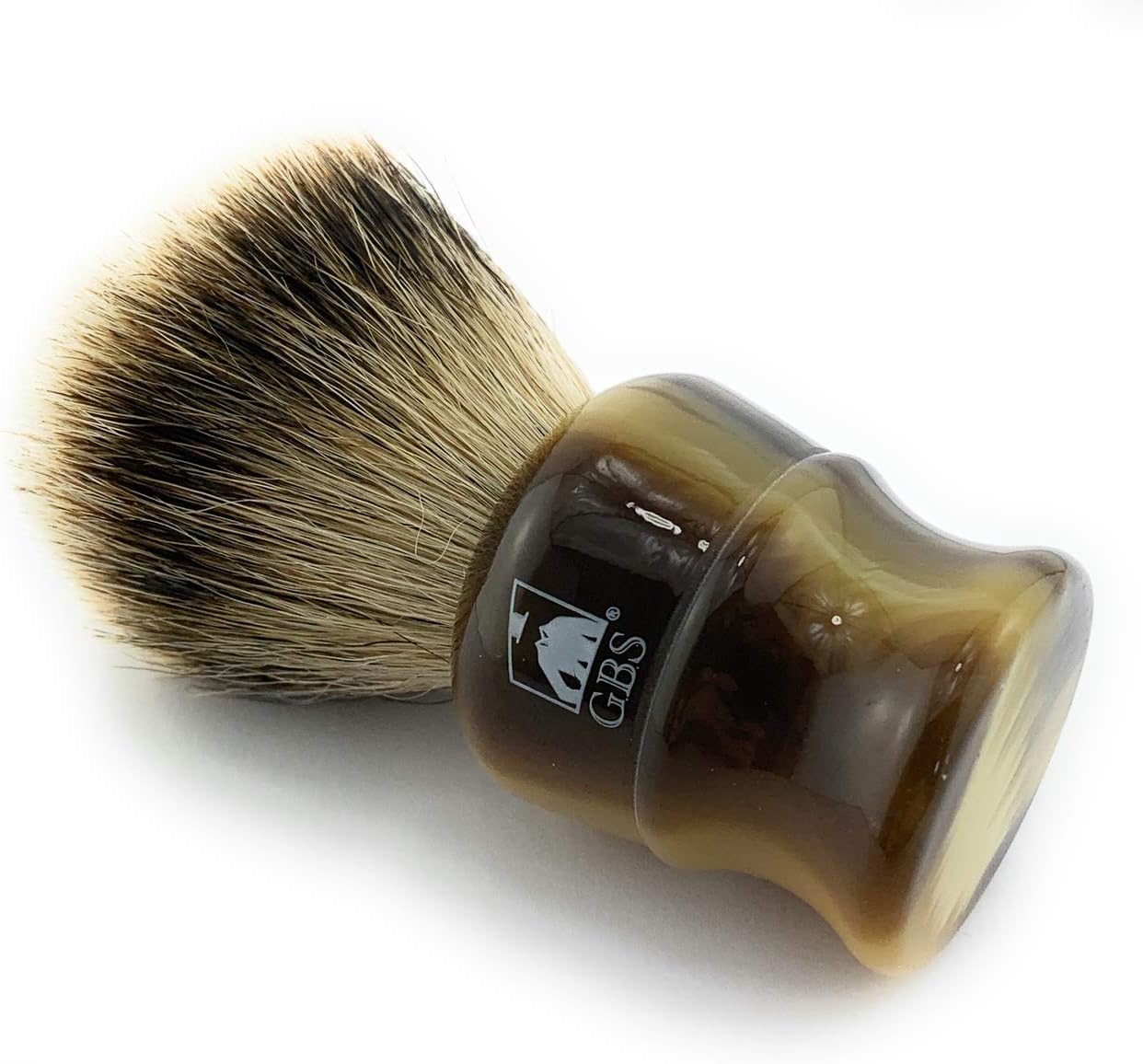Large Silvertip Badger Shaving Brush - Faux Horn Handle for Lather & Soft Bristles | Perfect for Wet Shaving