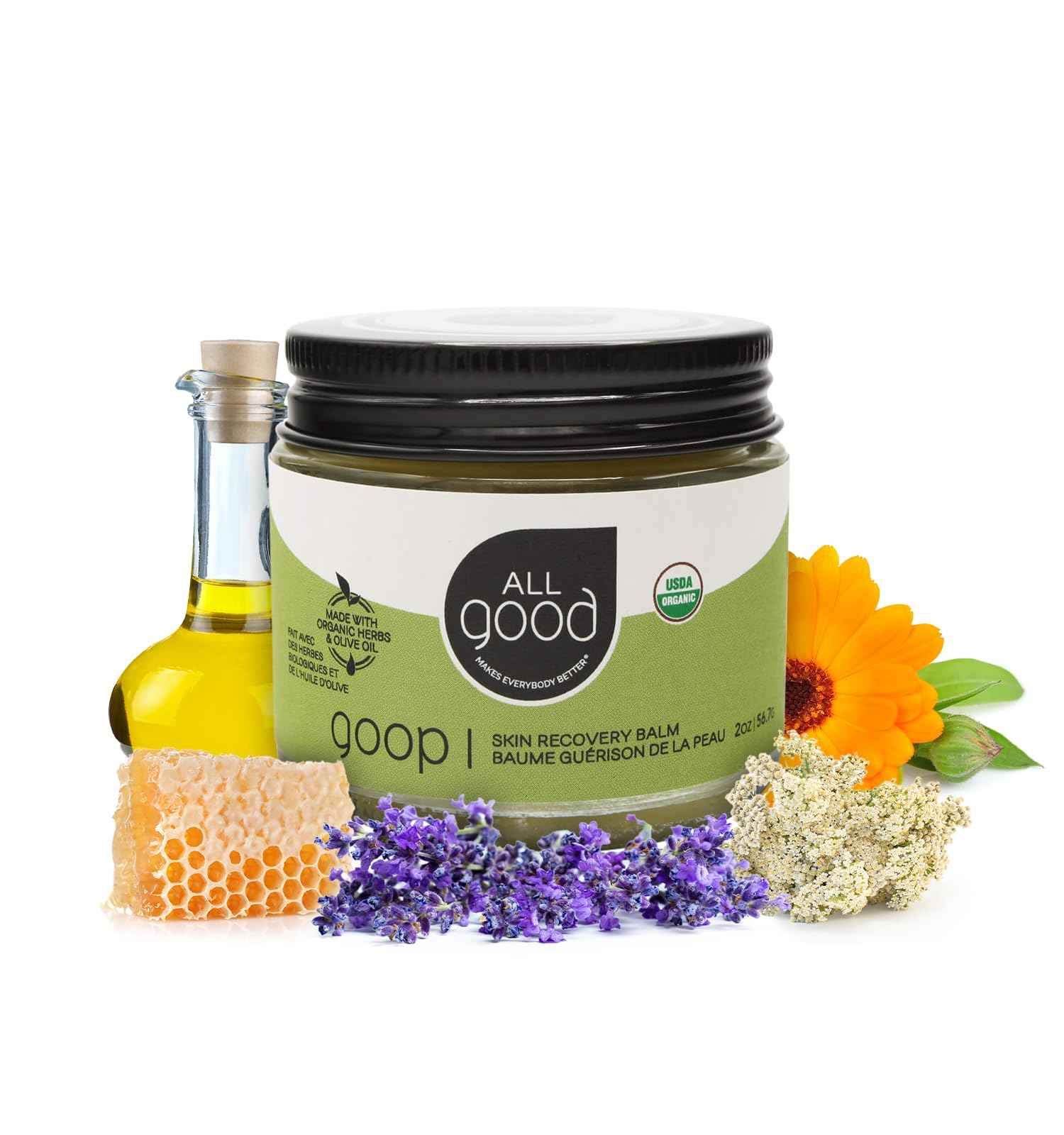 All Good Goop - Organic Skin Relief Balm & Ointment w/Calendula for Dry Skin, Scars, Eczema, Diaper Rash, Bug Bites, Burns, Chapped Lips - Safe for Baby & Sensitive Skin (2 oz)