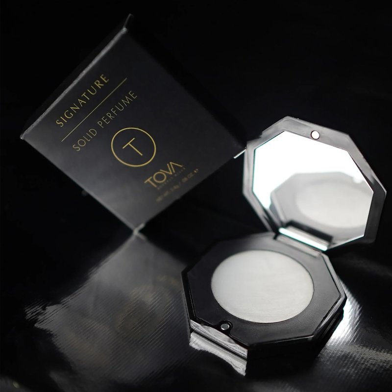 Tova Signature Solid Perfume Compact – Fresh Floral Pocket Perfume Dab-On for Women – Bergamot Jasmine Musk – USA-Made & Cruelty-Free – 2.4 g
