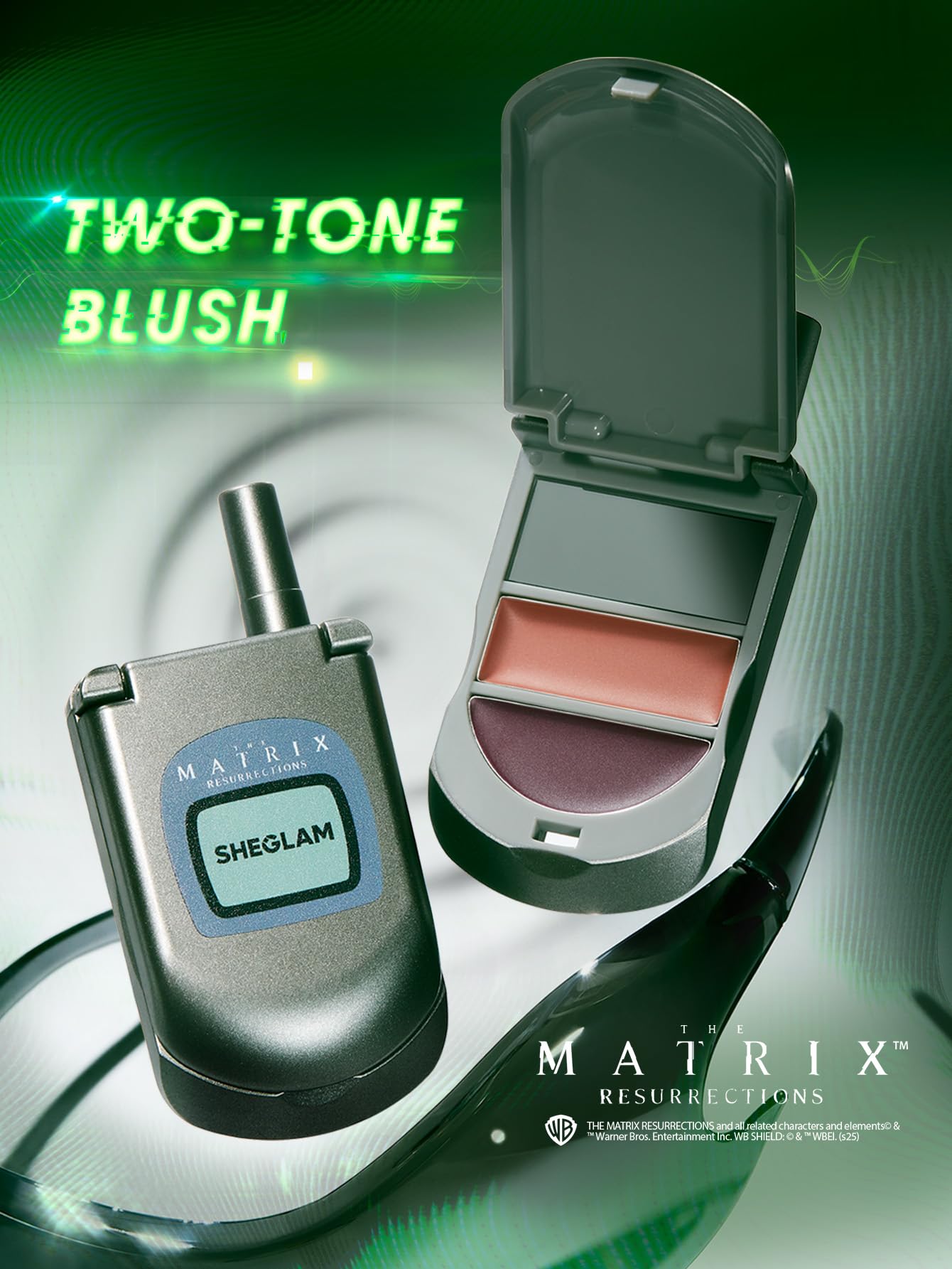 SHEGLAM The Matrix Going Digital Two-Tone Blush Lightweight Buildable Soft Blush for Cheek