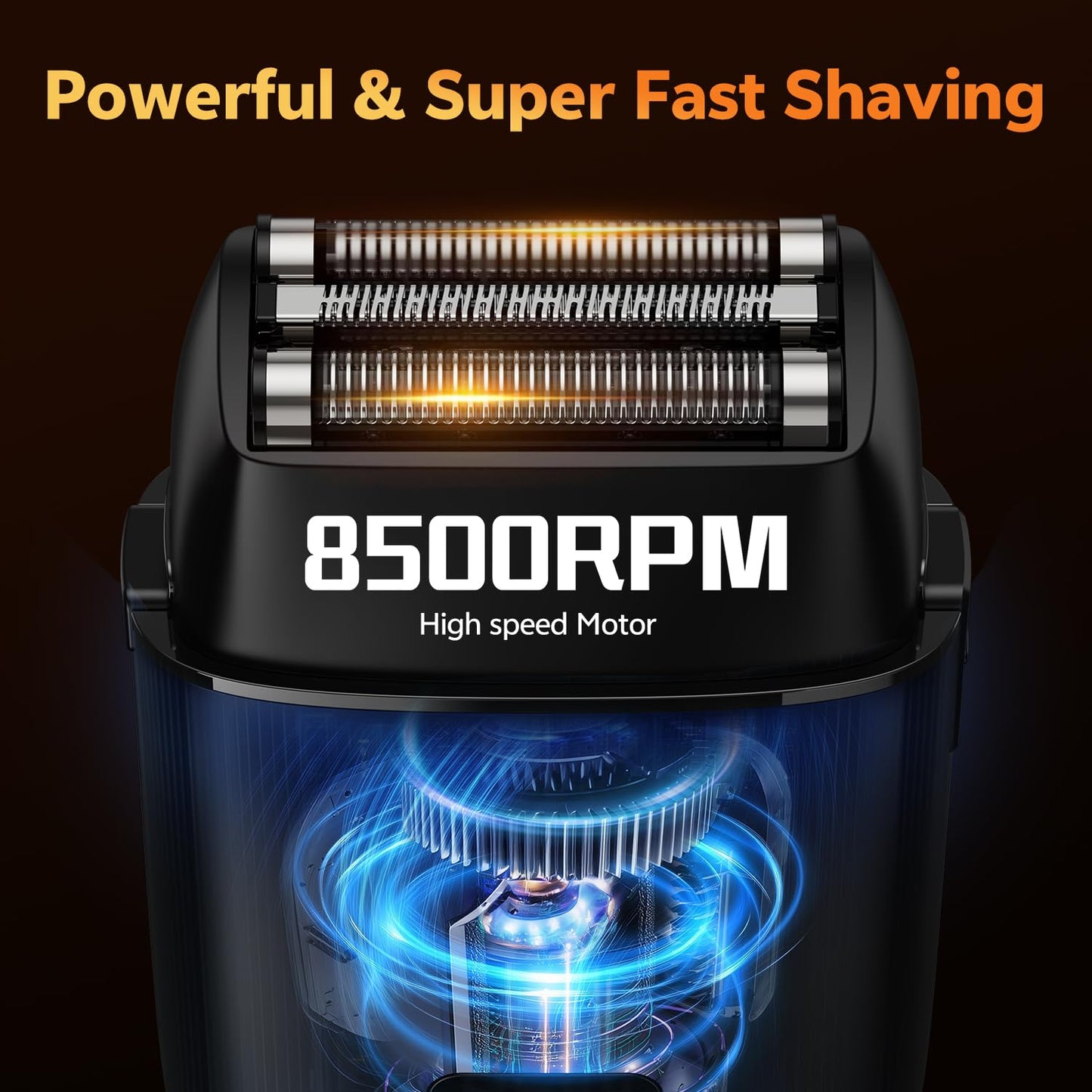 Foil Shavers for Men, Electric Razors for Close Shaving Face with High Speed 3 Floating Blade Heads, USB C Fast Rechargeable Foil Shaver IPX7 Waterproof Wet Dry Travel Locked/Led Display