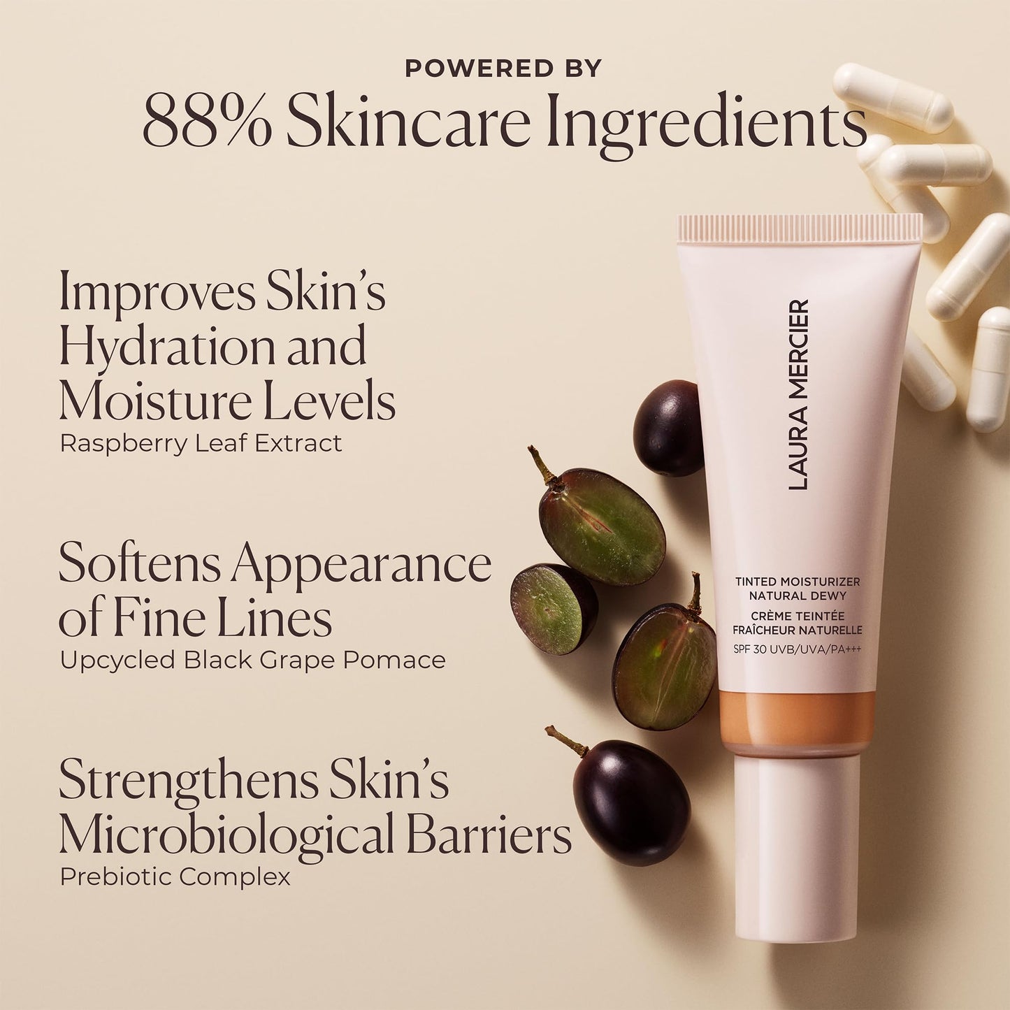 Tinted Moisturizer Natural Dewy SPF 30-4N Teak by Laura Mercier for Women - 1.5 oz Makeup