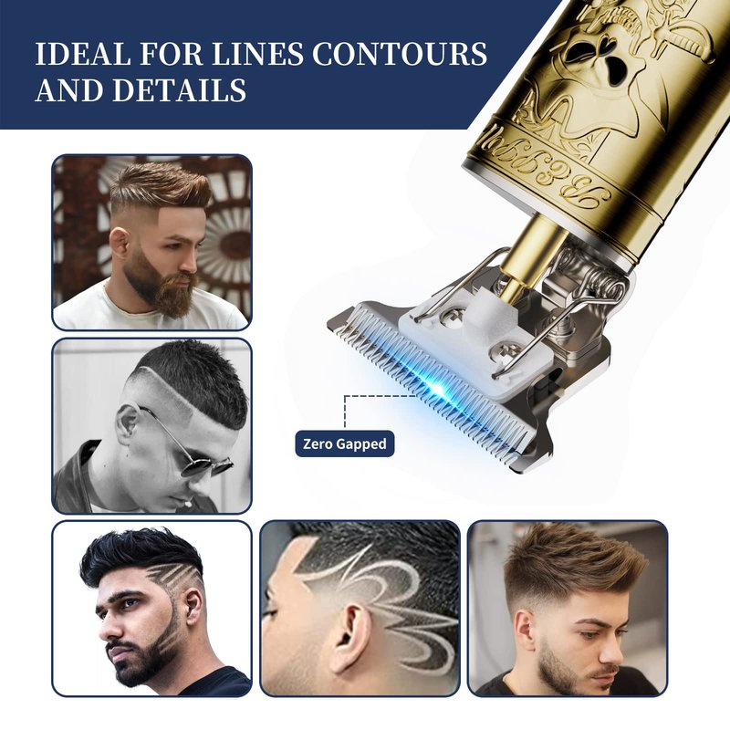 FADEKING Beard Trimmer for Men, Mes Hair Trimmer T-Blade Trimmer Cordless Rechargeable Edgers Clippers Haircut & Grooming Kit with Travel Storage Case
