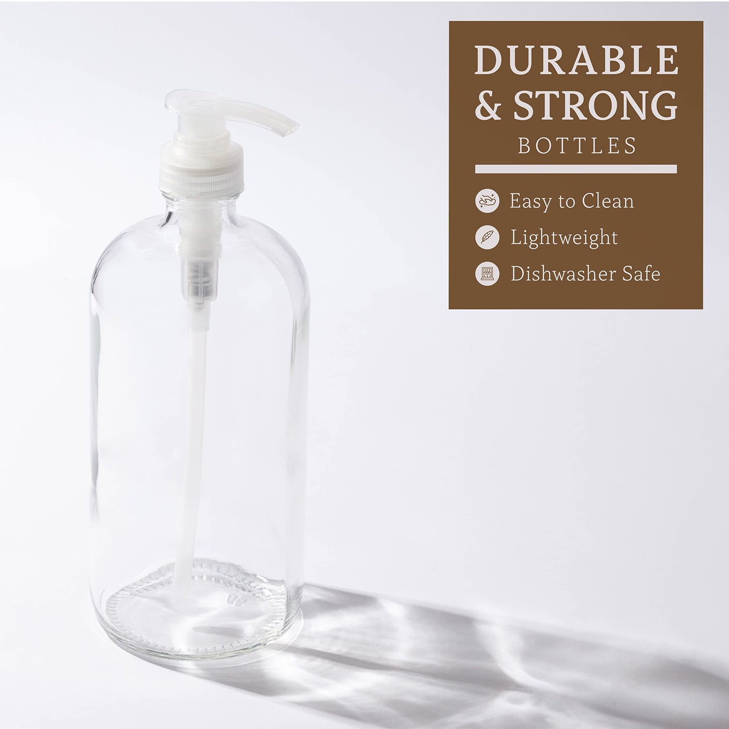 4 Pack of 32 Ounce Large Pump Bottles, Glass Refillable Containers for Lotions, Soaps, Oils, Sauces, Homemade Laundry Detergent - Food Grade - by kitchentoolz