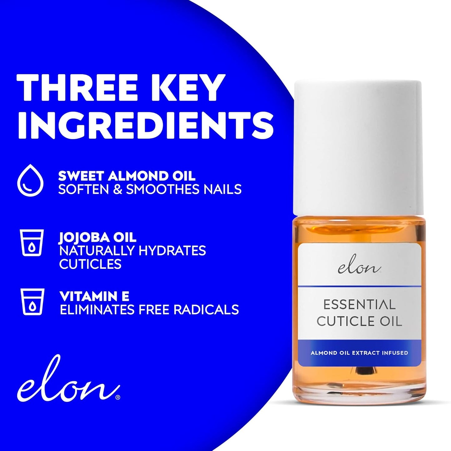Elon Essentials Kit | Healthy Nail Conditioner & Cuticle Oil Set - Manicure Tools for Daily Strengthening & Moisturizing