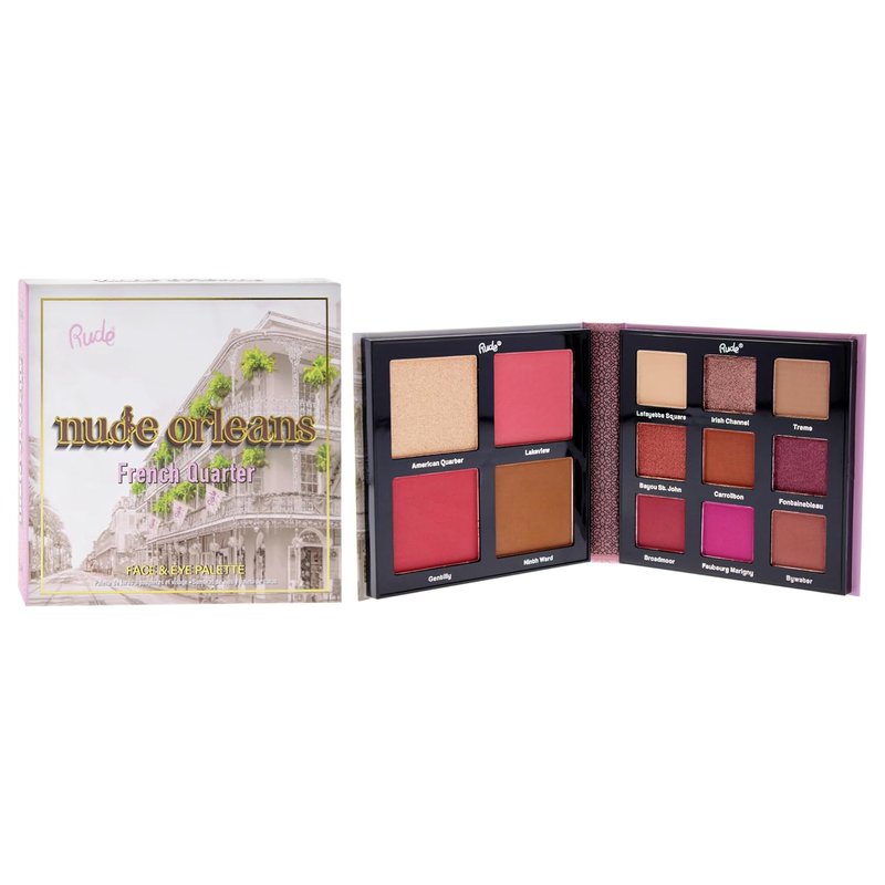 Nude York Face & Eye Palette - 9 Eyeshadows & 4 Blush Shades | Vegan, Cruelty-Free Natural Glam Makeup