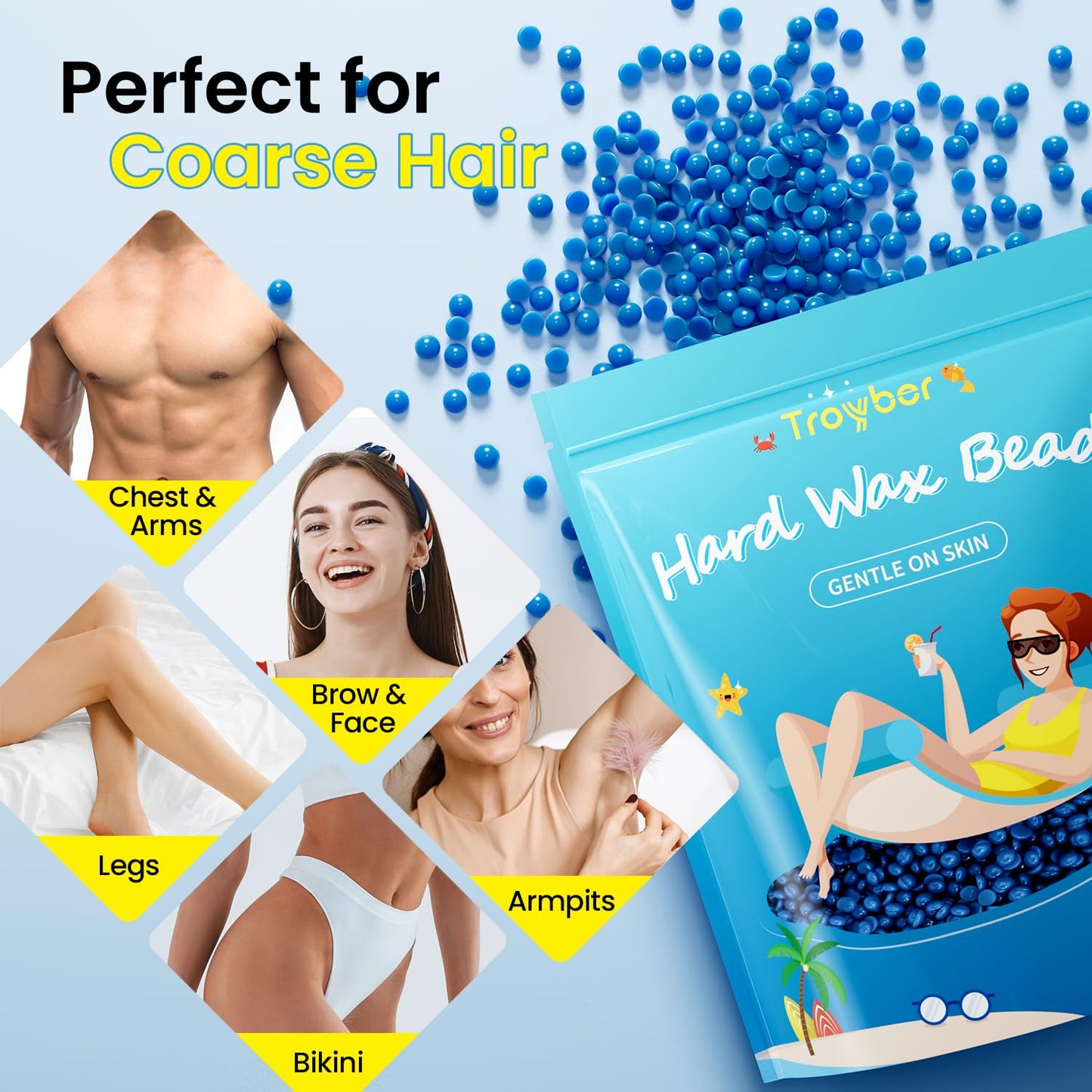 Troyber Hard Wax Beads for Hair Removal, Refill Wax Beads (28.2 Ounce)