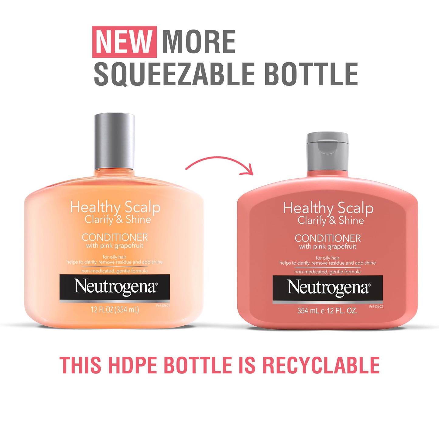 Neutrogena Exfoliating Healthy Scalp Clarify & Shine Conditioner for Oily Hair and Scalp, Anti-Residue Conditioner with Pink Grapefruit, Paraben & Phthalate-Free, Color-Safe, 12 Fl Oz