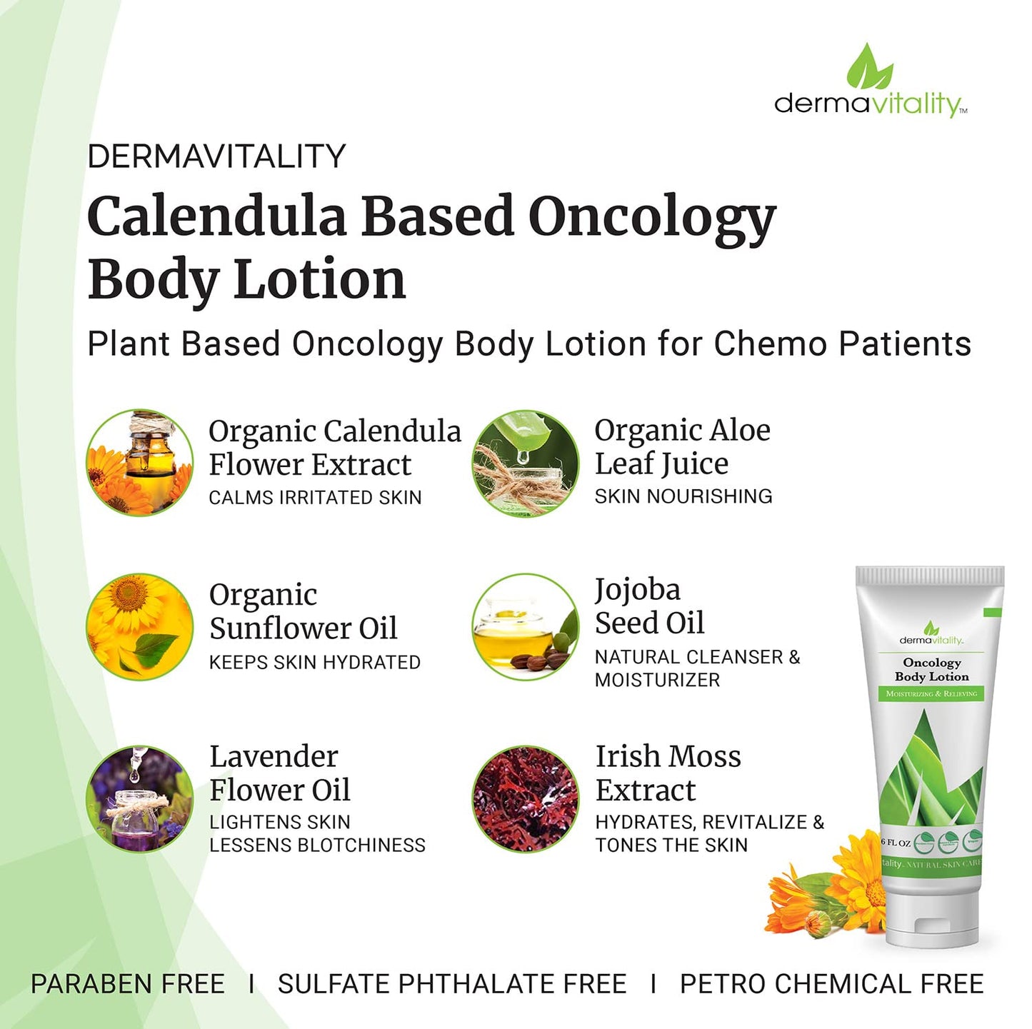 UltimateVitality Oncology Cream for Chemo Patients - Natural Organic Chemo Lotion, Paraben and Pthalate Free Moisturizing Lotion for Sensitive and Irritated Skin - 6 Ounces