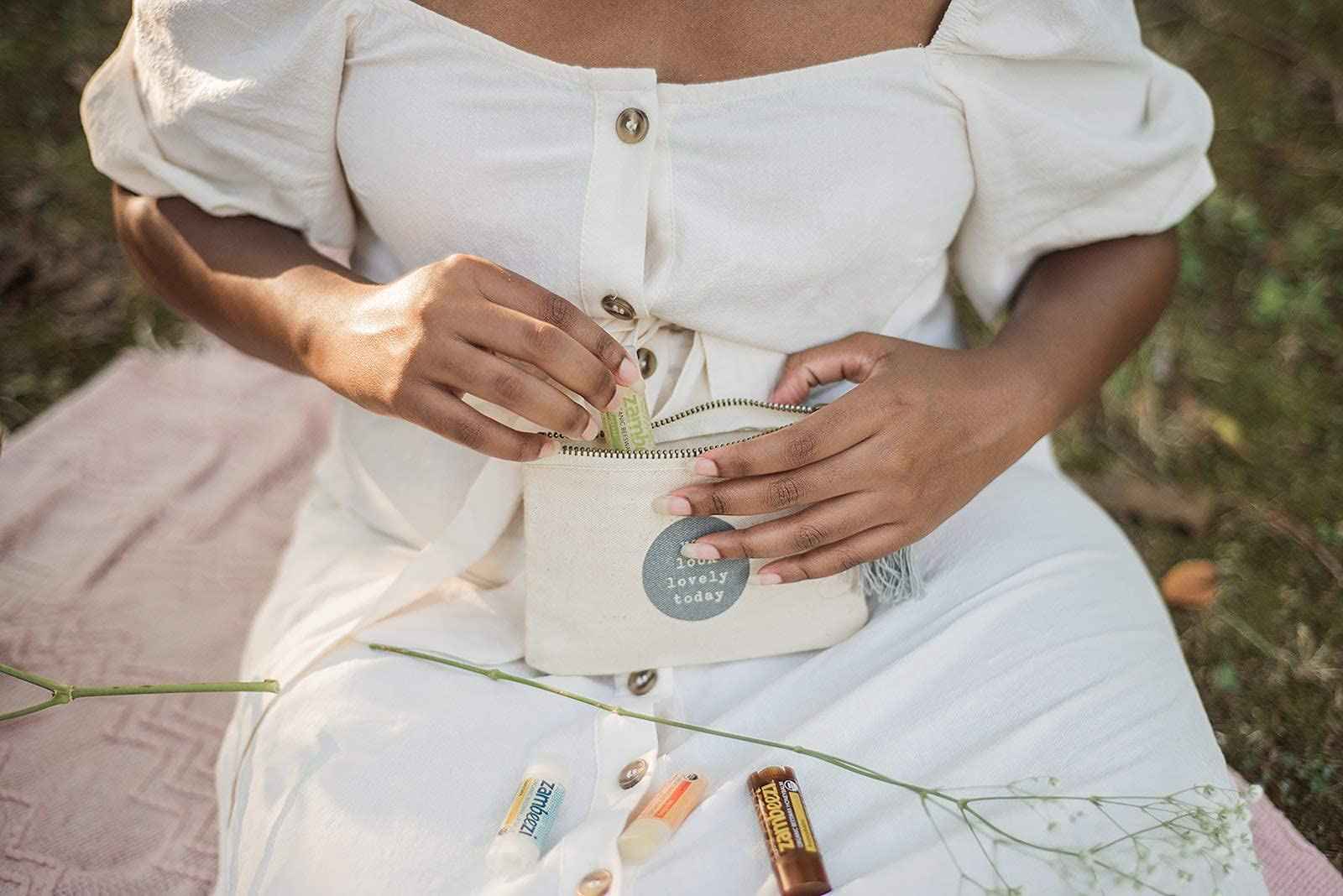 ZAMBEEZI Fair Trade, Organic Beeswax Lip Balm - Variety 6 Pack (Lemongrass, Tangerine, Wild Rose, Sweet Basil, Suncare and Honeybalm) - Ethically Sourced