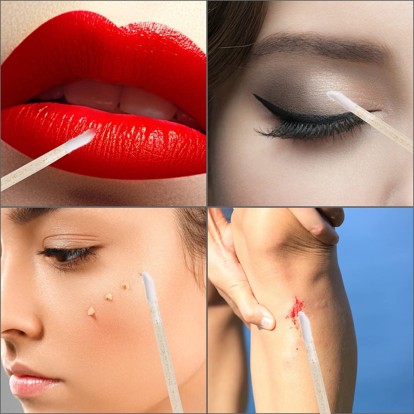 1000 Counts Lip Applicators Disposable Lip Brushes Crystal Lipstick Lip Gloss Wands 5 Colors*1000pcs